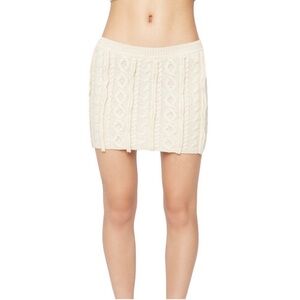 Danielle Guizio Cable Knit Mini Skirt